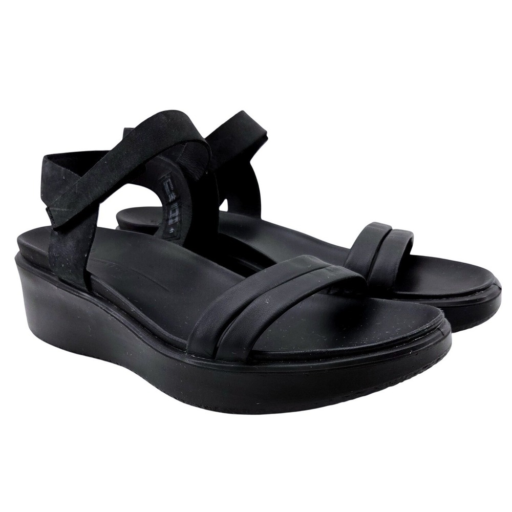 ECCO Womens Black Flowt LX Wedge Sandal - Size 10.5